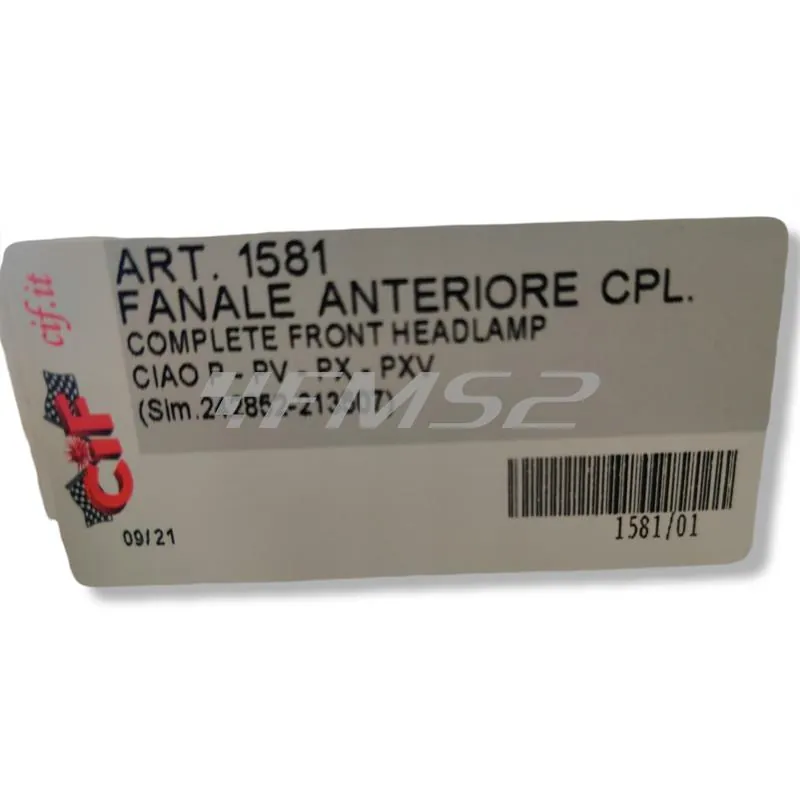 Fanale anteriore completo Bosatta di colore nero per Piaggio Ciao PX, P e PV tipo originale venduto senza lampadine, ricambio 1581