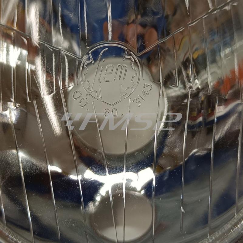 Gruppo ottico fanale anteriore in vetro originale Siem per Piaggio vespa 125 e 150 prodotte dal 1959 al 1965 e vespa GS 150 e vespa GL 150 pro, ricambio 1706-OR