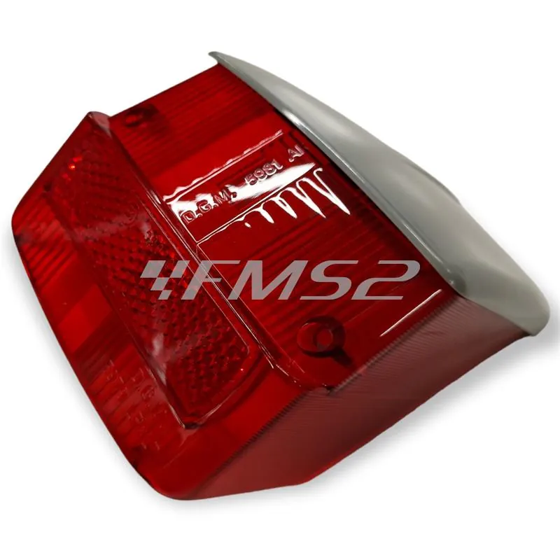 Corpo luminoso gemma fanale posteriore originale SIEM completa di visiera grigia per Piaggio Vespa 125 GTR, TS, Sprint veloce, Rally 180 e 200 cc, ricambio 1798-OR