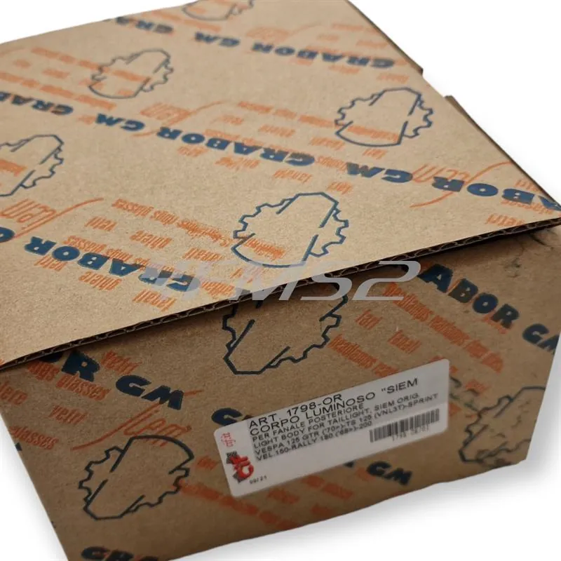 Corpo luminoso gemma fanale posteriore originale SIEM completa di visiera grigia per Piaggio Vespa 125 GTR, TS, Sprint veloce, Rally 180 e 200 cc, ricambio 1798-OR