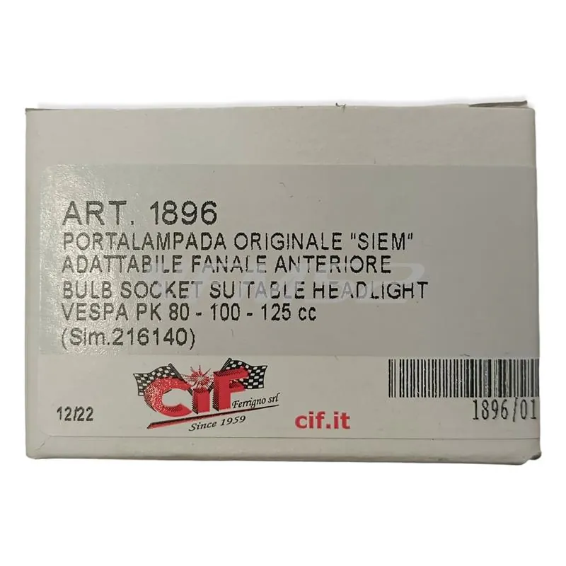1896 Portalampada fanale anteriore originale SIEM per fanale codice 1713-OR per piaggio Vespa PK125 e PK125S