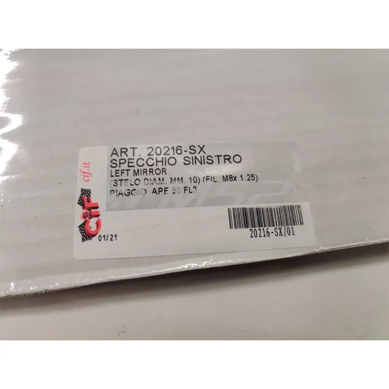 20216-SX Specchietto retrovisore sinistro per Ape 50 fl3 con stelo diametro 10 mm (CIF)