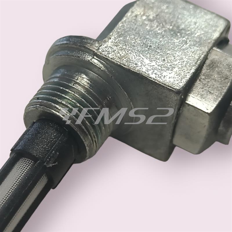 Rubinetto benzina ciclomotore Garelli Noi e ciclomotori vari con filetto diametro 12 x 1mm e codulo diametro 6 mm,  con riserva (CIF), ricambio 3174