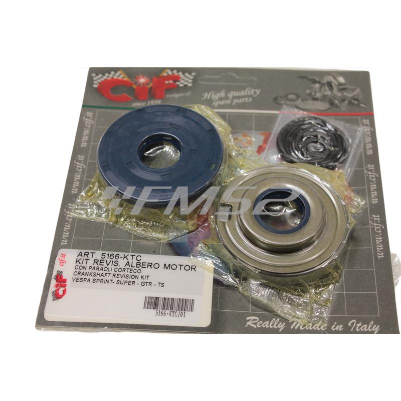 Kit revisione albero motore Cif completa di paraolio banco e O-Ring motore per Piaggio Vespa Old model Sprint, Sprint veloce, Gt, Gtr, Super, GL, ricambio 5166-KTC