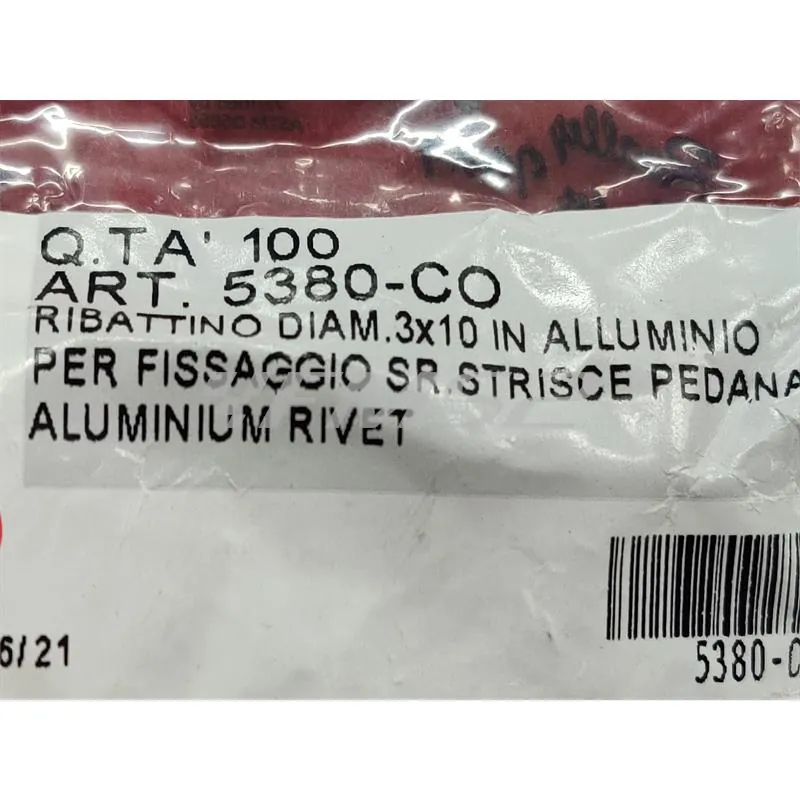 Ribattino in alluminio diametro 3x10 per fissaggi (CIF), ricambio 5380-CO