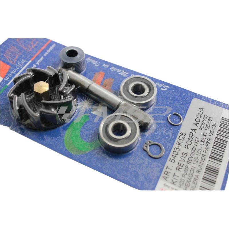 Kit revisione pompa acqua CIF completo di girante e paraolio originale Piaggio corteco blu per motori maxi scooter 125, 150 e180 cc. a 2 tempi e raffreddati a liquido, ricambio 5403-K125