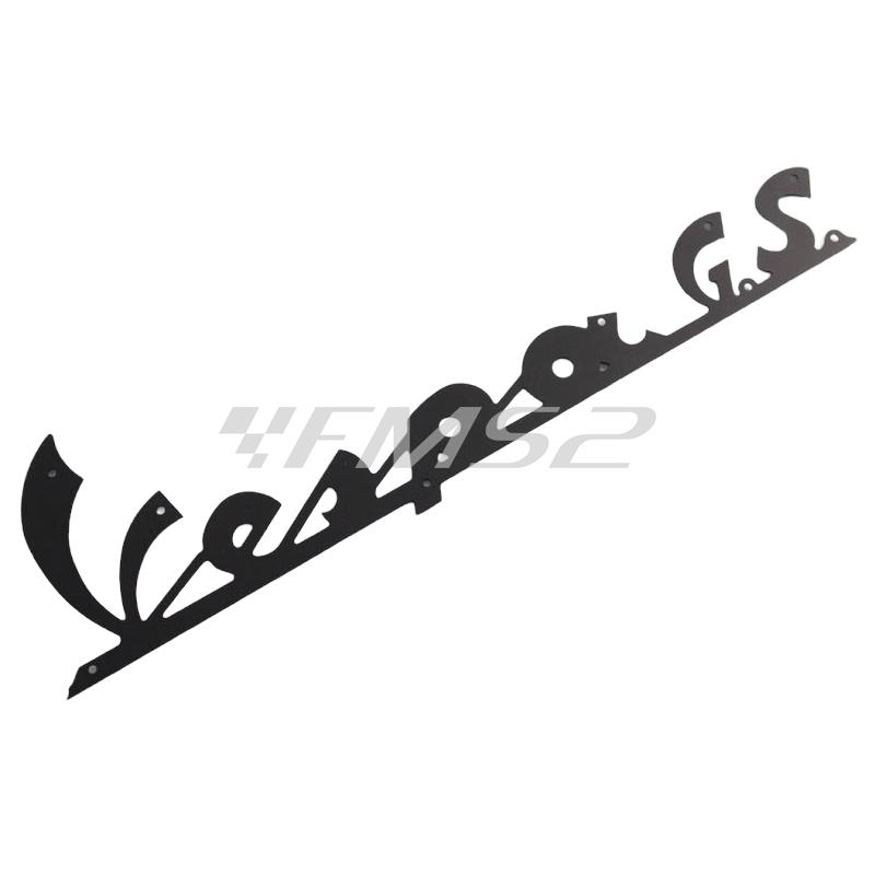 Targhetta Vespa gs  alluminio nera per scudo ant (CIF), ricambio 5743-L