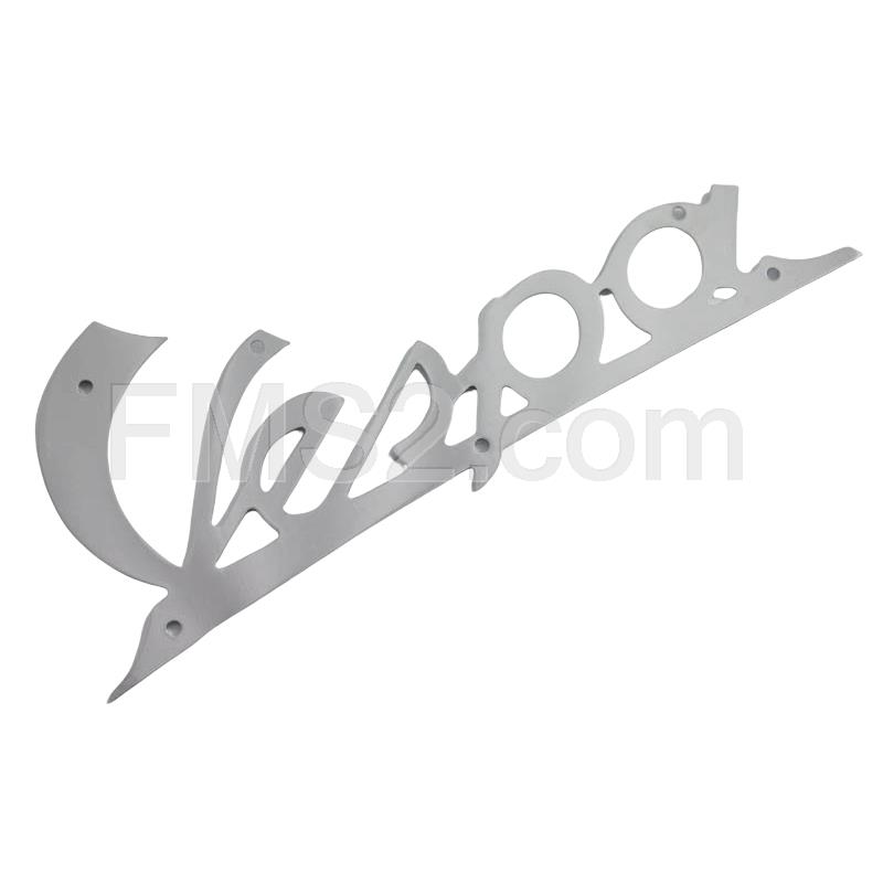 Targhetta scritta Vespa in alluminio spesso e nichela lucida per scudo anteriore Piaggio Vespa 125 dal 1947 al 1954 (CIF), ricambio 5745-CR