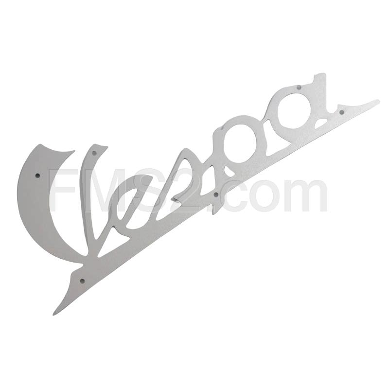 Targhetta scritta Vespa in alluminio anteriore Piaggio Vespa 125 dal 1947 al 1959 (CIF), ricambio 5745