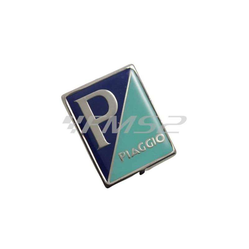 Stemma scudetto Piaggio in metallo per scudo anteriore Piaggio Vespa 150 dal 1954 al 1958 e Vespa GS 150 dal 1956 al 1958 (CIF), ricambio 5746-M