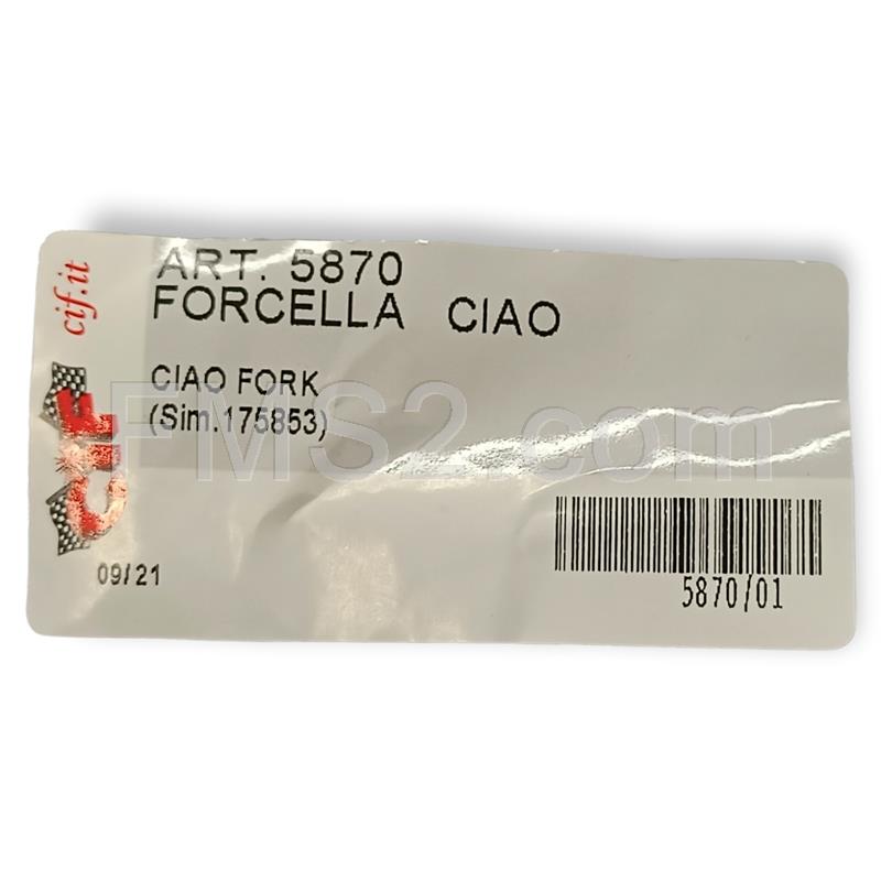 Forcella Ciao verniciata nera (CIF), ricambio 5870