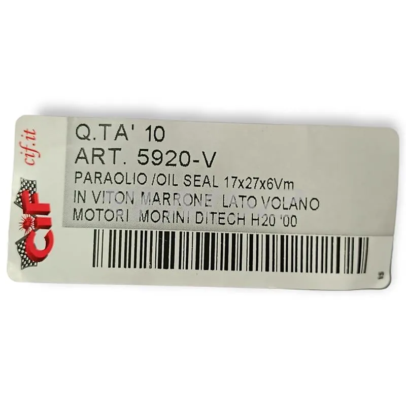 Paraolio in viton marrone lato volano con dimensioni 17x27x6 per scooter 50 con motore Morini (CIF), ricambio 5920-V