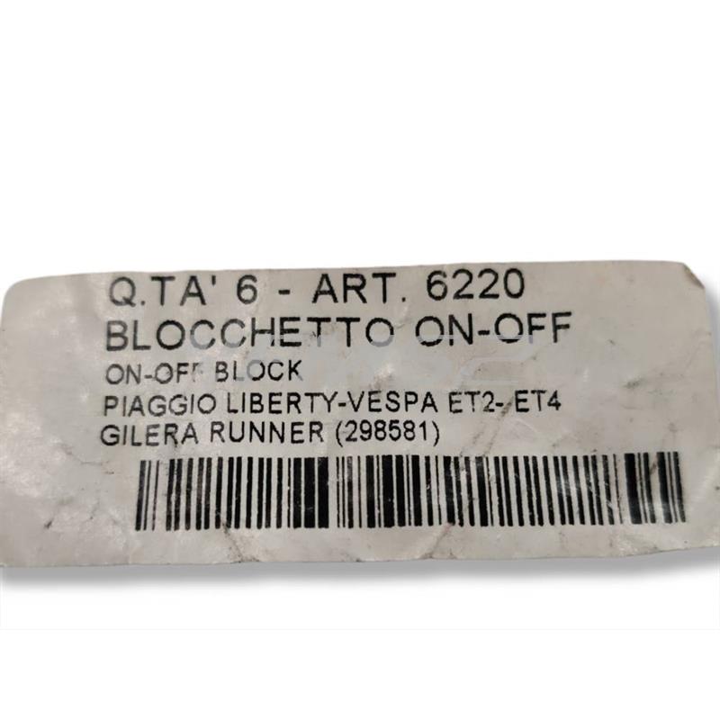 Blocchetto on-off liberty-beverly-et2/et, ricambio 6220