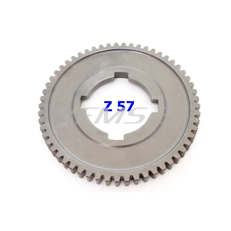 6581 Ingranaggio cambio 1° velocita' z 57 con denti passo fine e spessore denti 10 mm per vespa PX 125 e 150 e vespa VLB1T e VNL1T