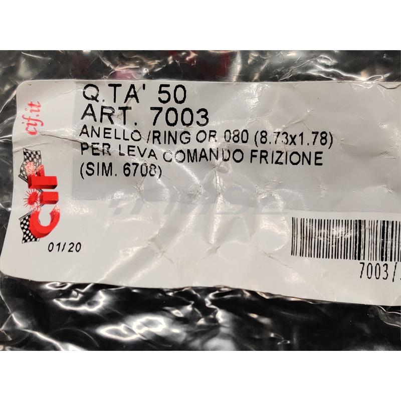 Anello Or 080 Cif con dimensioni 8,73 x 1,78 mm x leva comando frizione Piaggio Vespa 50 special, 125 primavera, 125 et3, PX 125, 150 e 200 cc tutte le versioni e modelli, ricambio 7003