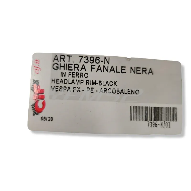 7396-N Ghiera fanale in ferro nera per fanale anteriore