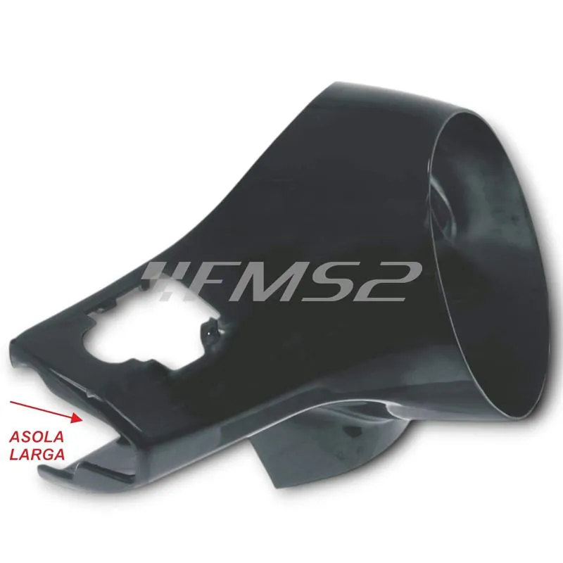 Coperchio copri manubrio e porta fanale anteriore in plastica grezza di colore nero per Piaggio Vespa GTS 125, 250 e 300 cc prodotte dal 2003 fino al 2016, ricambio 8155