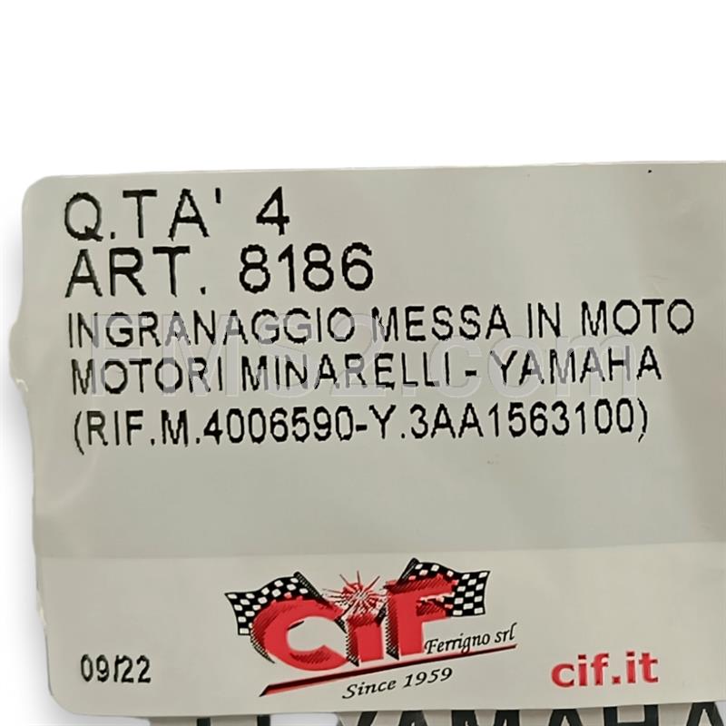 Ingranaggio messa in moto motore Minarelli (CIF), ricambio 8186