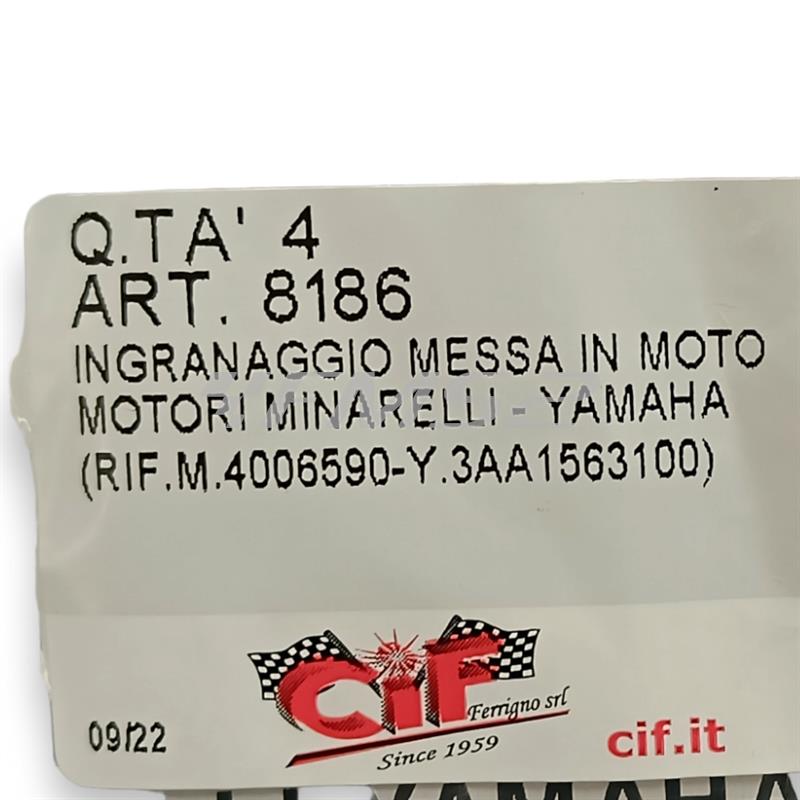 Ingranaggio messa in moto motore Minarelli (CIF), ricambio 8186