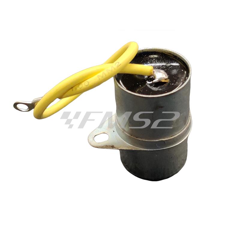 Condensatore rinforzato e potenziato Ceab distribuito da Cif per Piaggio Vespa 90 V9A1T, Vespa 90 SS V9SS1T, Vespa nuova 125 VMA1T e Vespa 125 primavera VMA2T, ricambio 9038