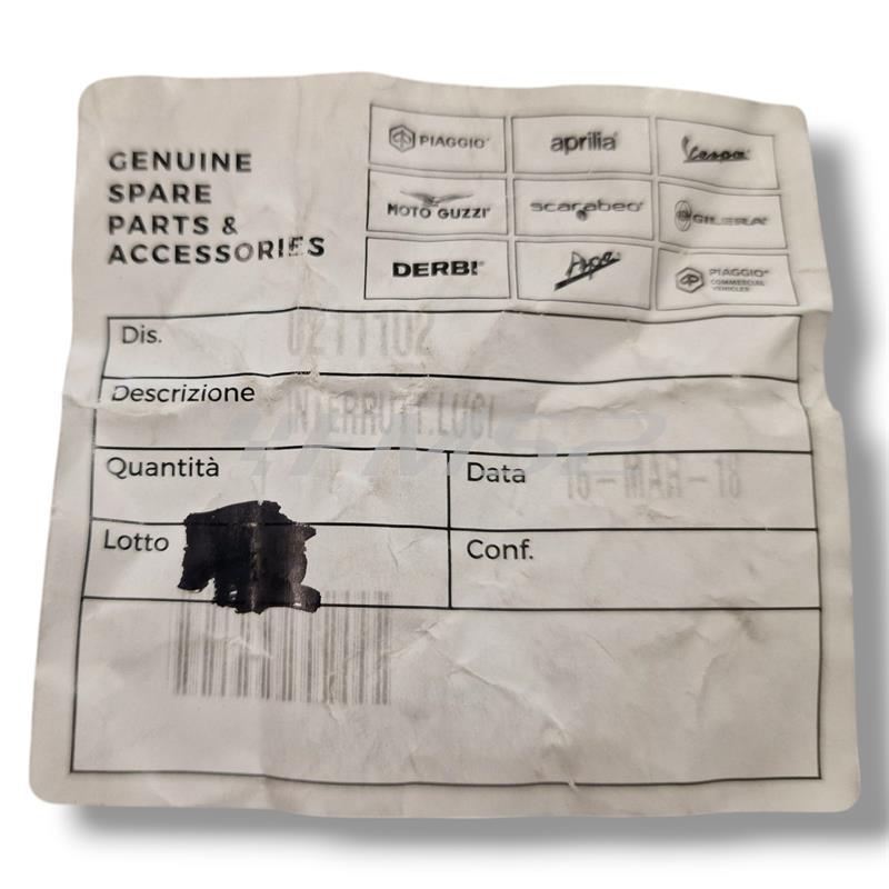 Commutatore devio luci CIF originale per Piaggio Vespa 125 VM2T e VN1T e VN2T prodotte dal 1954 fino al 1957 e Vespa 150 fino al telaio 51010 prodotte dal 1955 fino al 1956, ricambio 9110