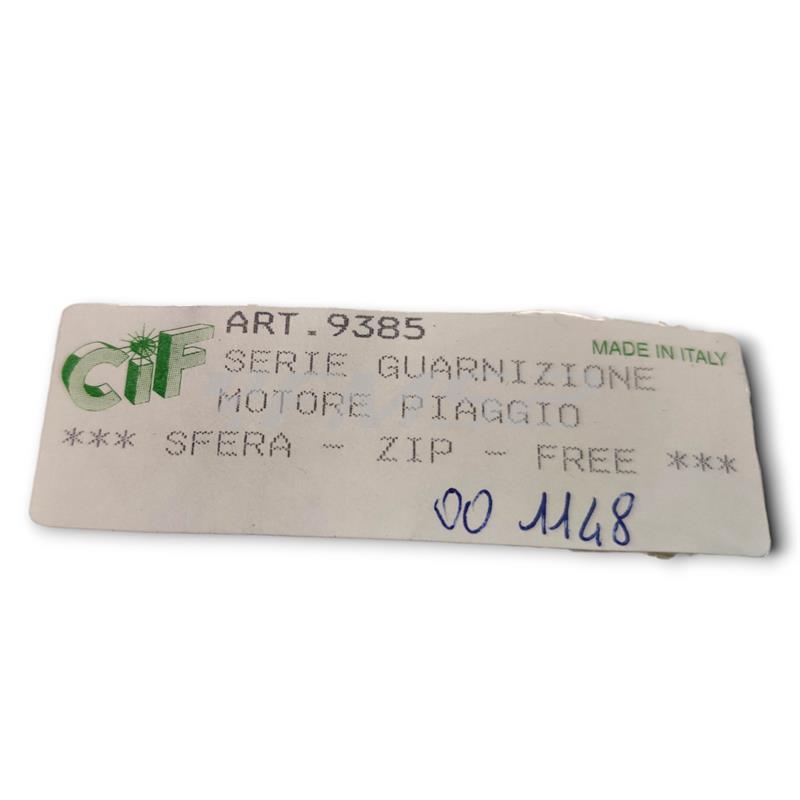 Serie guarnizioni motore CIF per scooter Piaggio e Gilera 50 cc raffreddati ad aria Sfera, Free, Et2, Typhoon, Stalker, Easy Moving, Zip, Zip Fast Rider, Ice, Typhoon X e Xr, Nrg, Extreme, Mc2 e Mc3, ricambio 9385