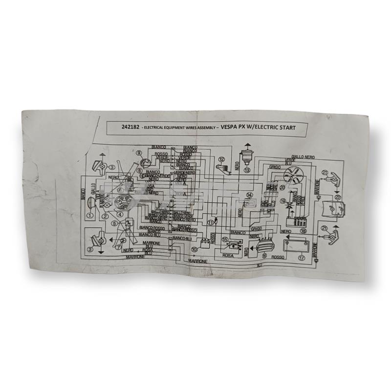 Impianto elettrico con connettore vespa, ricambio 9614