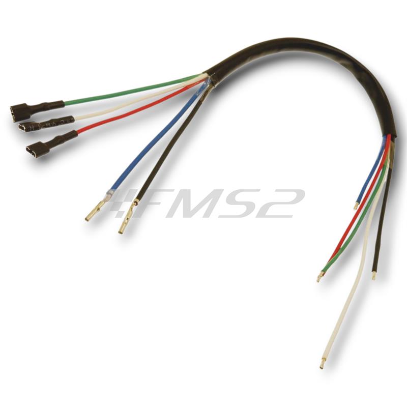 Gruppo cavetti Grabor per revisionare lo statore elettronico Piaggio Vespa PX arcobaleno 125, 150 e 200 cc senza avviamento elettrico con 5 cavi , ricambio 9653