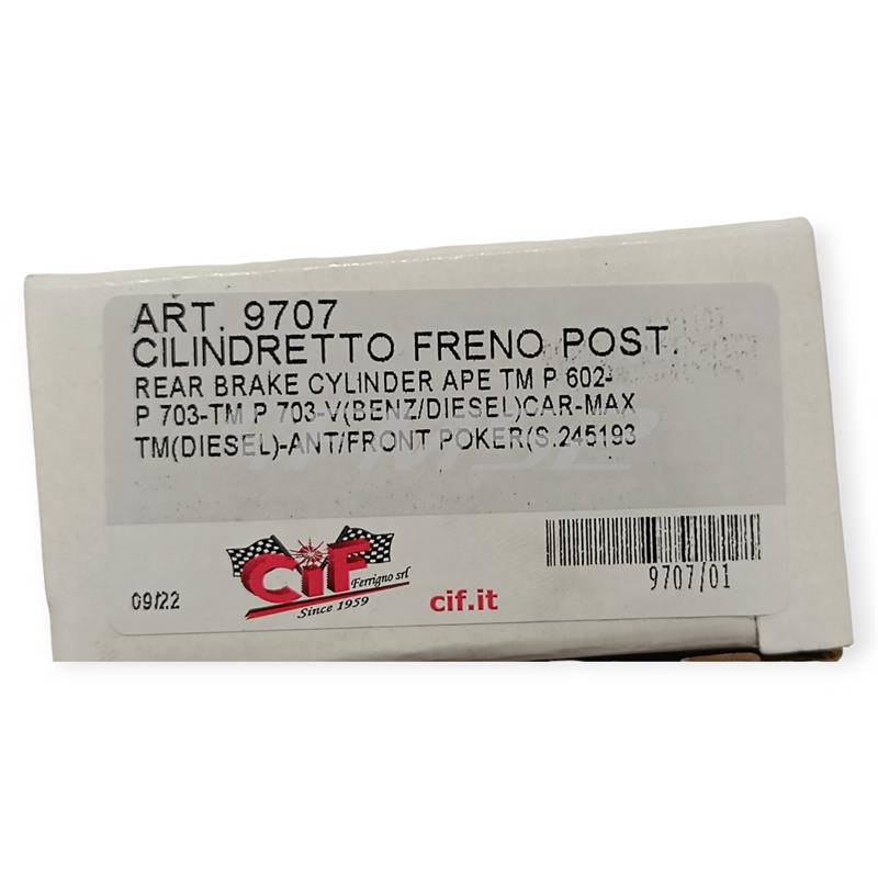 Cilindretto freno posteriore cif per Ape tm p602-tmp703-703v tipo originale, ricambio 9707