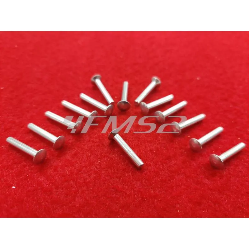 Confezione high quality Cif di puntali cromati e ribattini in alluminio per serie strisce pedana Piaggio Vespa small frame 50 e 125 cc, ricambio C00157-HQ