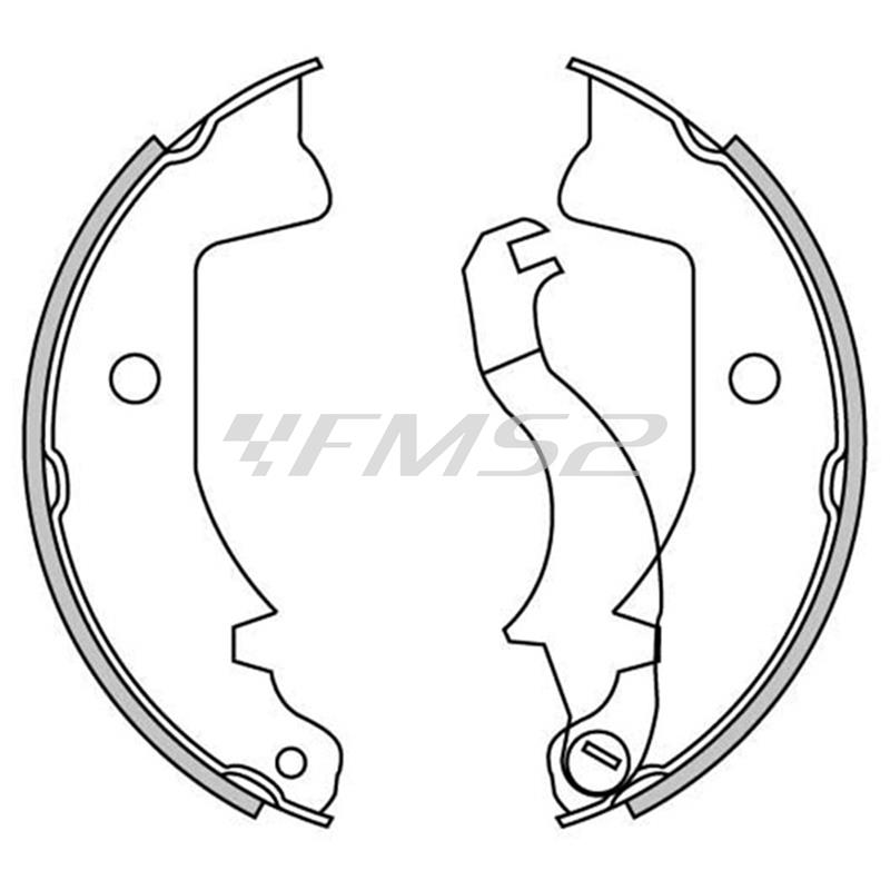 Ganasce freni a tamburo anteriori e posteriori, ricambio GF0166-67I