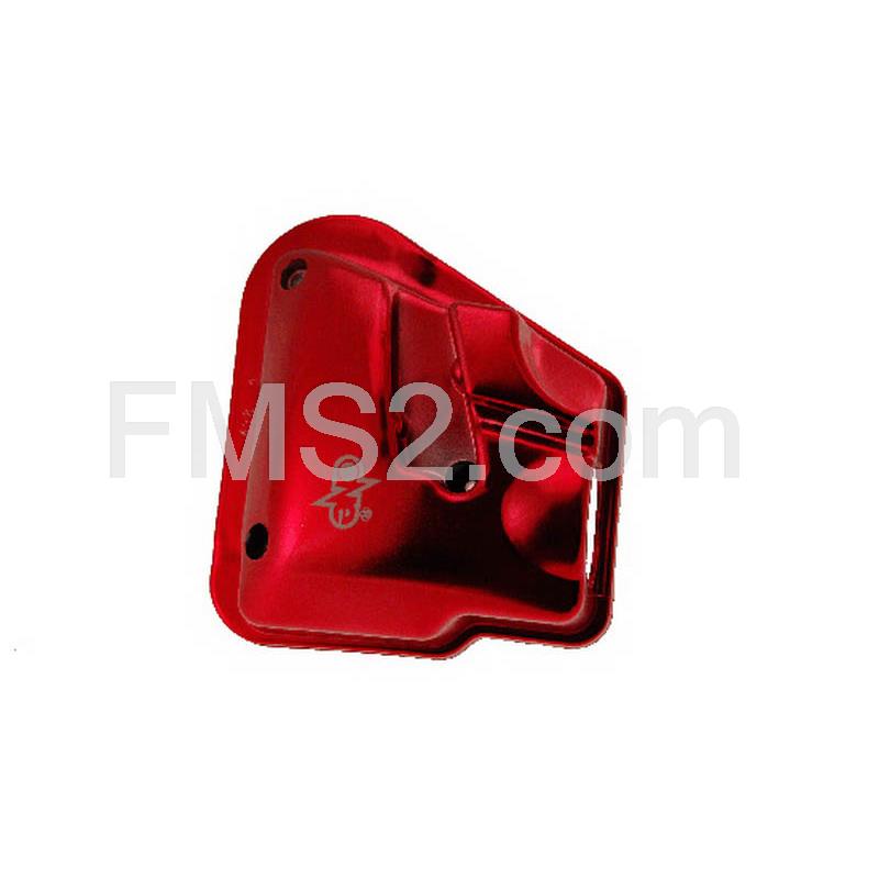 Coperchio scatola filtro Minarelli orizzontale cromata rosso (One Italia), ricambio 77114041C
