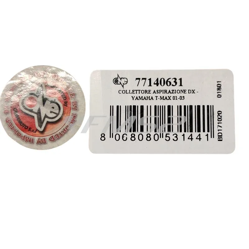Collettore aspirazione destro One Italia per maxi scooter Yamaha t-max 500 prodotti dal 2001 al 2003 a carburatore, ricambio 77140631