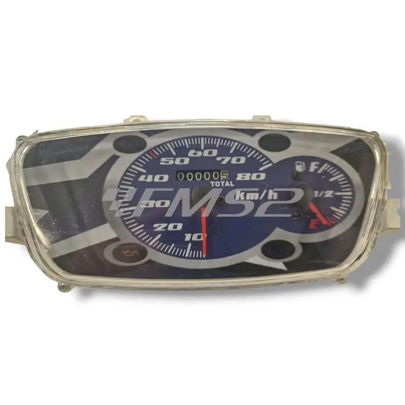Strumentazione contachilometri One tipo originale completa di vetro intercambiabile con versione originale Magneti Marelli o Pricol montate su Mbk Booster e Yamaha Bw's 50 prodotti dal 2004 in poi, ricambio 77164022