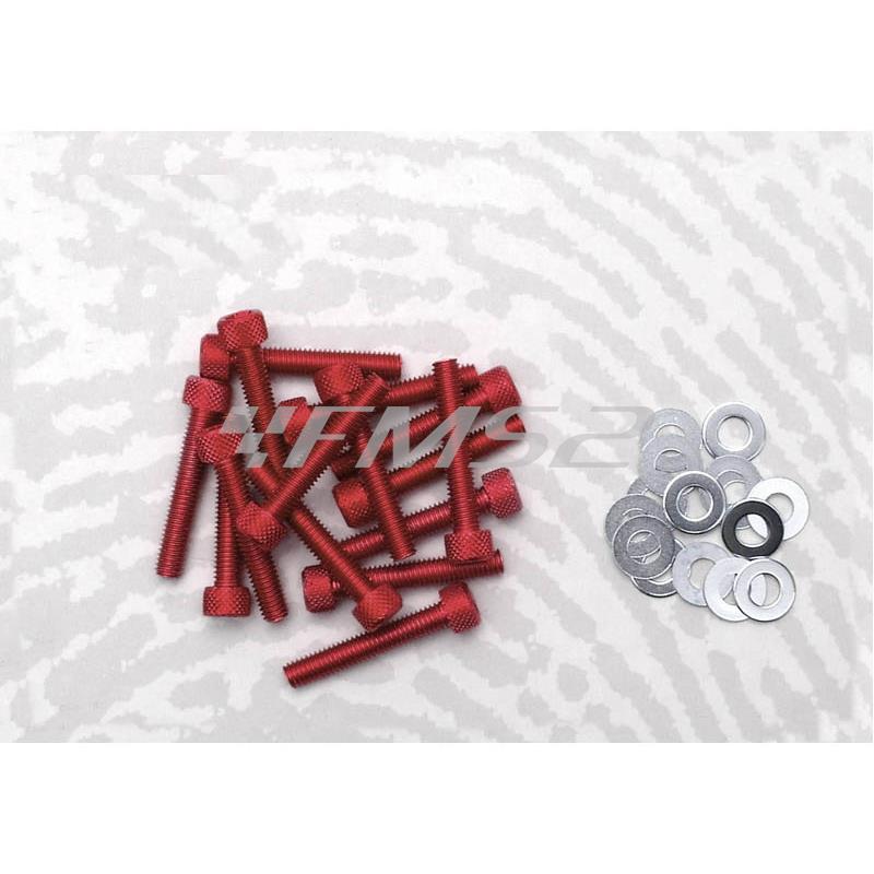 Kit viti carter messa in moto Piaggio rosse (One Italia), ricambio 77171024