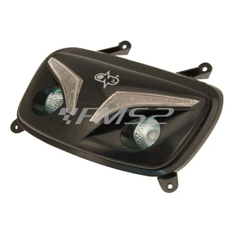Maschera nera con faro alogeno +led BW'S  2004 (One Italia), ricambio 77201308AL