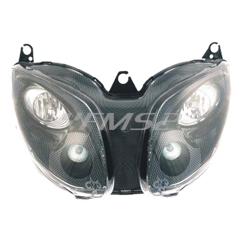 Fanale anteriore T-MAX 500 omologato di colore carbonio (One Italia), ricambio 77201402