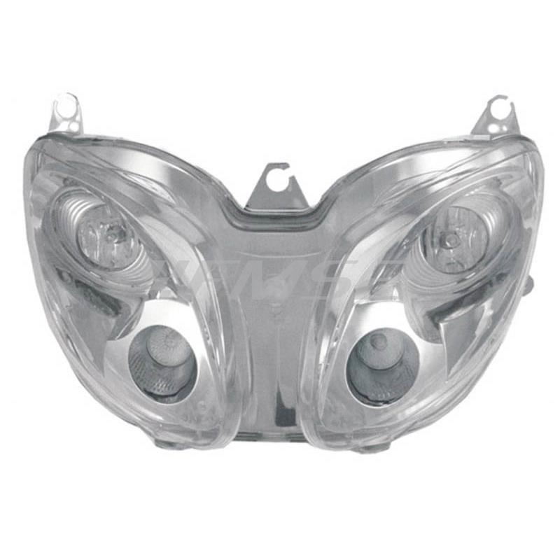 Fanale anteriore T-MAX 500 omologato di colore argento cromato lucido (One Italia), ricambio 77201403