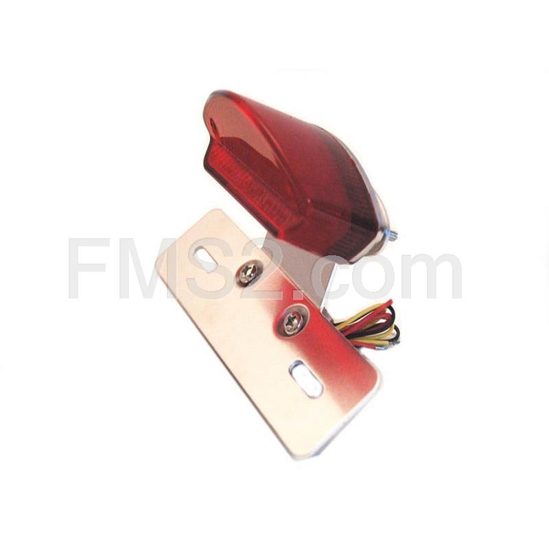 Fanale rosso leds iron con supporto targa omologato (One Italia), ricambio 77204420A