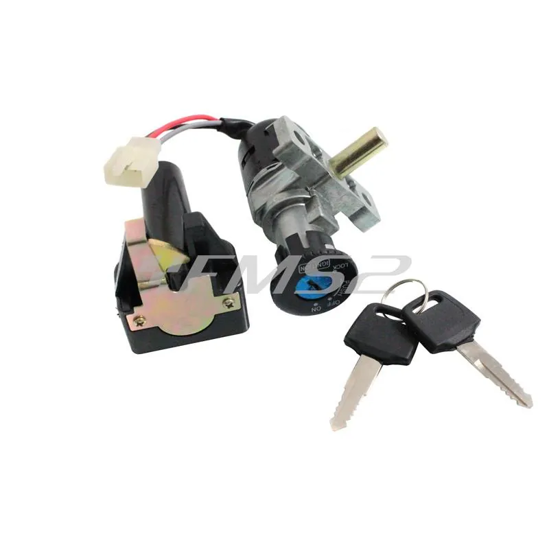77208221A Kit serrature one italia per scooter MBK Booster Spirit - Yamaha BW'S  prodotti dal 2002 al 2003 versione con fanali sempre accesi