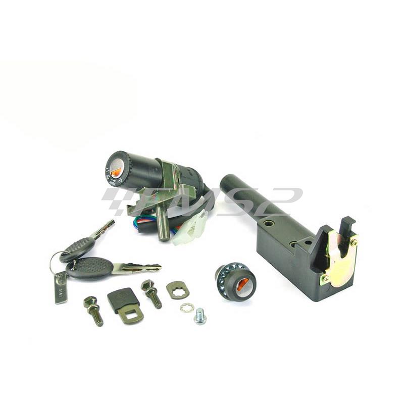 Kit serrature Aprilia SR - SR lc - SR www - SR netscaper - SR stealth - Rally - Rally lc - (One Italia), ricambio 77208225