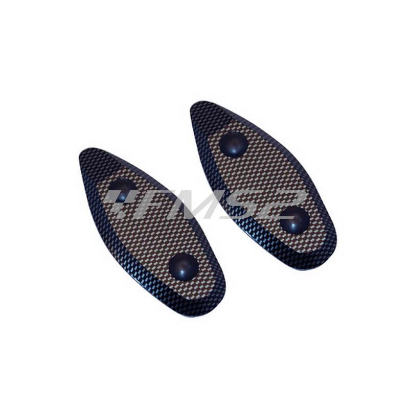 Coppia tappi coperchi carbon look per specchietti retrovisori Yamaha T-MAX dal 2001 al 2007, ricambio 77208301