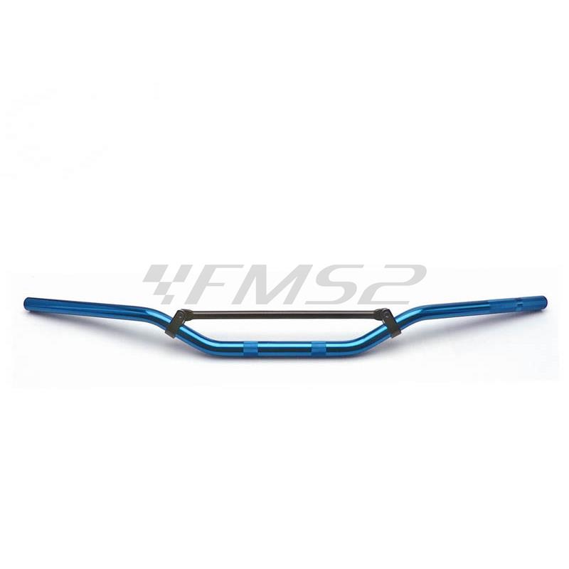 Manubrio moto cross enduro blu cromato, ricambio 77303204