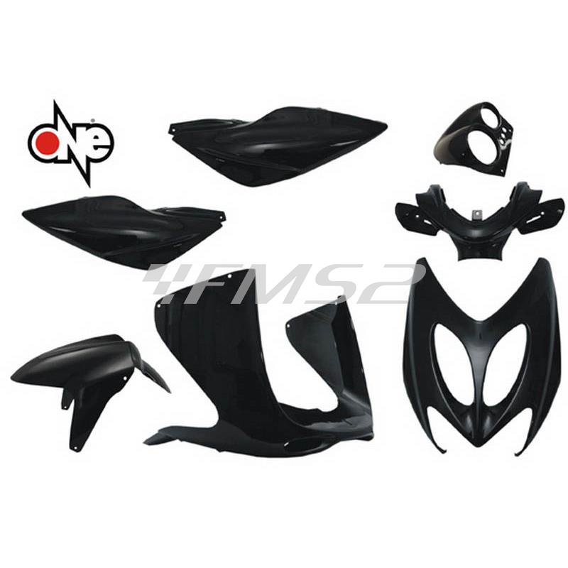 77366739 Kit carene MBK Nitro - Yamaha Aerox di colore nero mett (One  Italia), ricambio 77366739