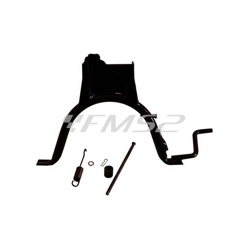 Cavalletto centrale nero completo di perno-molla e tampone battuta per Malaguti F12 - Malaguti F15 - MBK Ovetto  50-100 - Yamaha neo's 50-10, ricambio 77370853