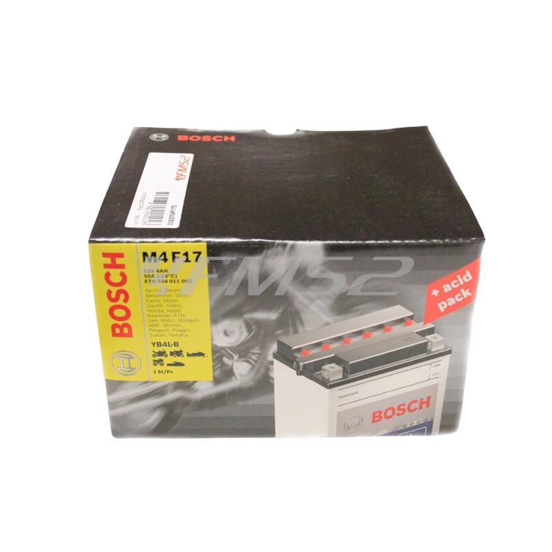 Batteria BOSCH YB4L-B, 12 Volt - 4 Ah,  con acido a corredo per attivazione, ricambio 0092M4F170