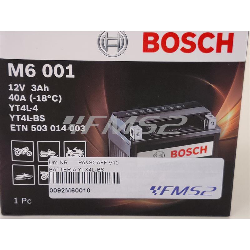 Batteria YTX4L-BS 12 Volt - 3 Ah, con acido a corredo, ricambio 0092M60010