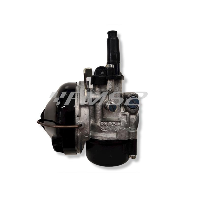 Carburatore Dell'orto SHA 16-16 con taratura 2151 versione standard senza miscelatore completo di filtro aria in rete e coperchio in plastica nera per applicazioni varie ciclomotori, ricambio 02151