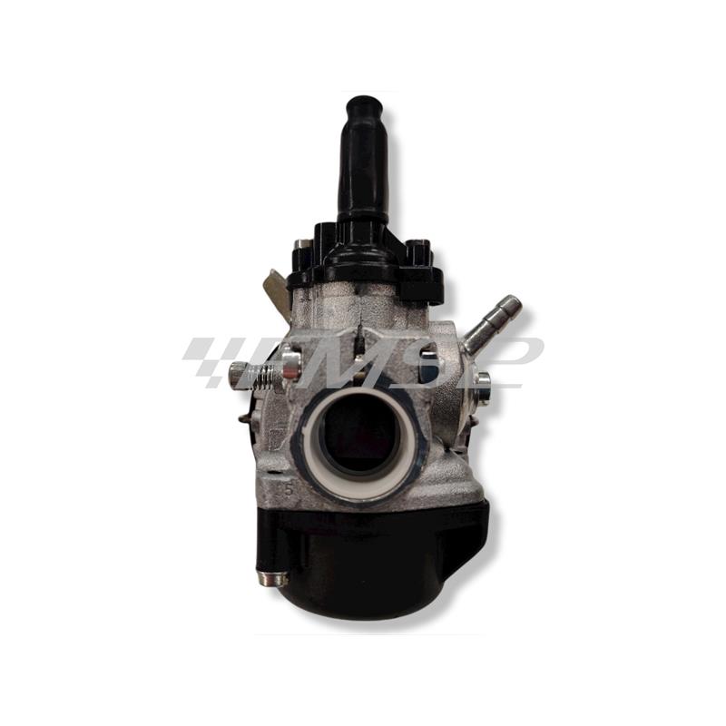 Carburatore Dell'orto SHA 16-16 con taratura 2151 versione standard senza miscelatore completo di filtro aria in rete e coperchio in plastica nera per applicazioni varie ciclomotori, ricambio 02151