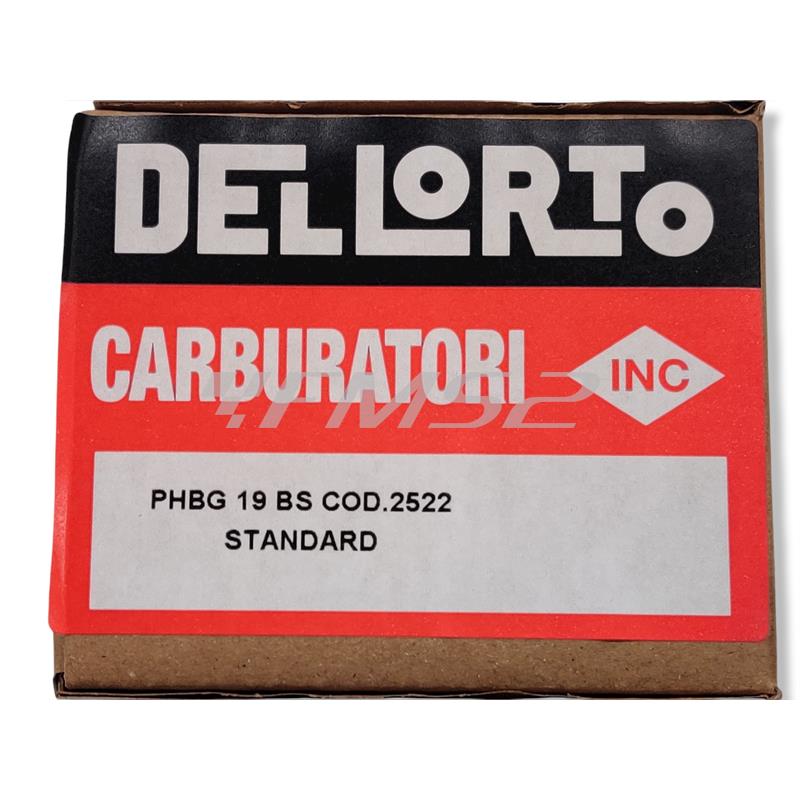 Carburatore  Dell'Orto PHBG 19 BS taratura 2522 senza miscelatore e depressore e completo di aria manuale con pomello, ricambio 02522